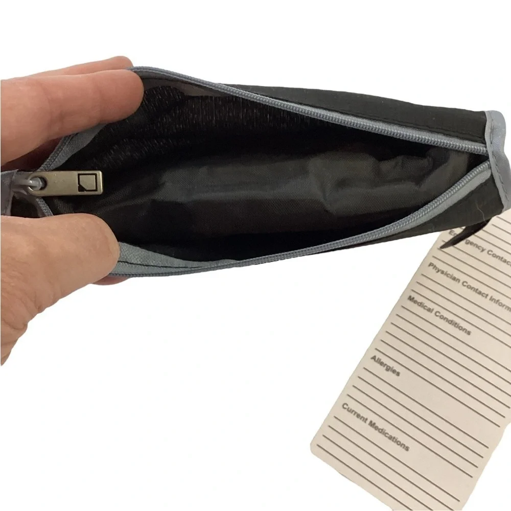 Lewis N Clark Black & Gray Deluxe Accessory / Pill Organizer AM/PM 16 Pouches